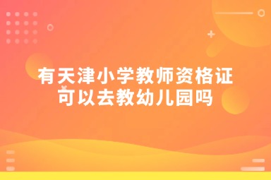 有天津小学教师资格证可以去教幼儿园吗