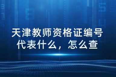 天津教师资格证编号代表什么，怎么查